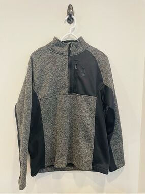 Spyder Men’s Gray and Black Half-Zip Performance Pullover
